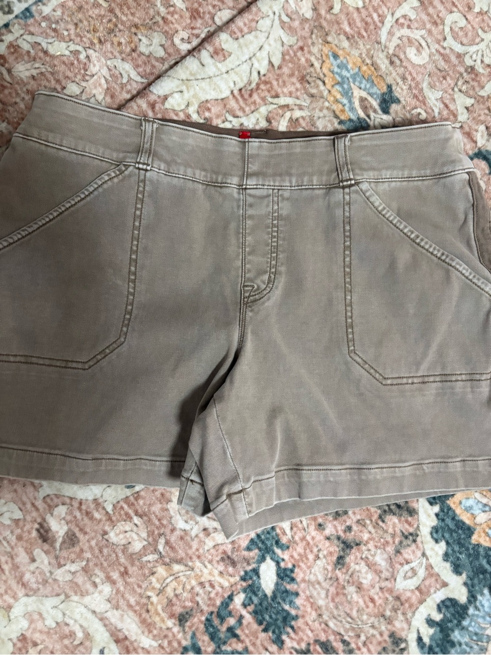 SPANX Taupe Denim-Style Women's Shorts